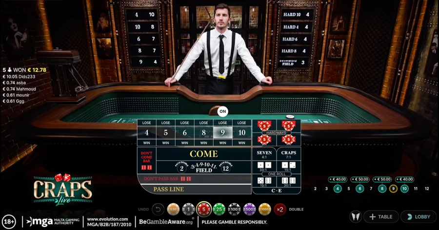 craps livecasino